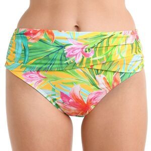LA BLANCA NWT Calypso Bloom Mid-Waist Sash Band swim Bottom 8 tummy Control